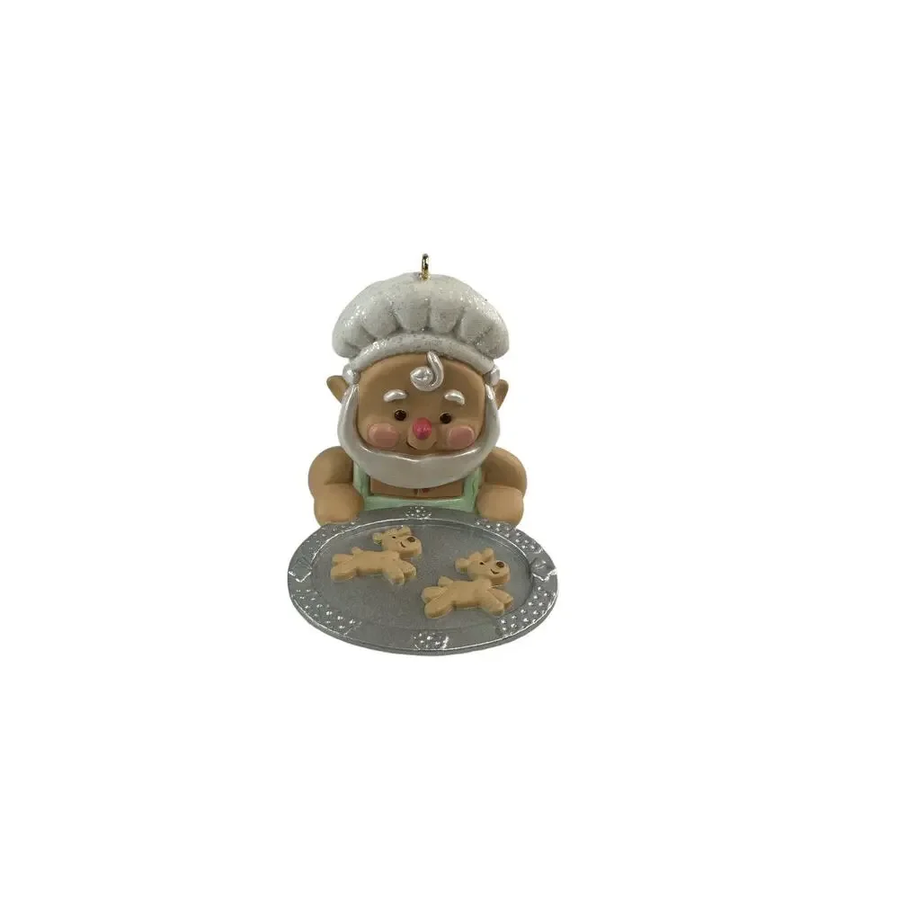 Vintage 1990 Hallmark Keepsake Gingerbread Elf Baker Christmas Ornament with Box